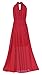VSVO Women's Chiffon Halter Neck Wedding Party Bridesmaid Formal Dress (Red)