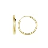 Children's 14K Yellow Gold Hoops Endless Baby Hoop Earrings 10 Mm