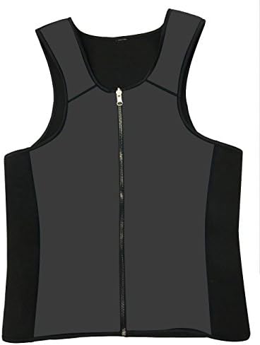 Arllision Sauna Sweat Suits Waist Trainer Vests Weight Loss Shapewear for Men Chest with Zipper (L, Grey)