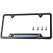 LFPartS Stainless Steel License Plate Frame Black 4 holes for Cars, Trucks Show Support of Police and Law Enforcement Officers (Thin Blue Line)