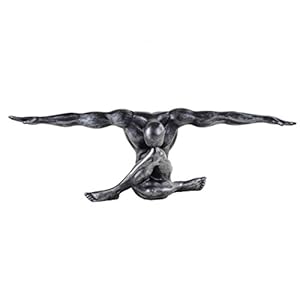 Casablance Hochwertige Deko Skulptur Figur Cliffhanger 61 x 20 cm in antik-Silber