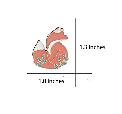 Enamel Pin Sets Cute Pins Funny Animal Lapel Pin Brooch Pin for Backpack (Gold and Silver Fox)