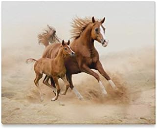 VNASKL Wall Art Painting Purebred White Arabian Horse in Desert Prints On Canvas The Picture Landscape Pictures Oil for Home Modern Decoration Print Decor for Living Room