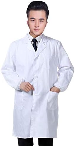 CLanItris Unisex White Full Length 40 inch Lab Coat with Three Pockets (X-Large, White)