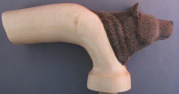 Bear Head Cane Top Roughout