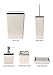 HOLDN’ STORAGE Bathroom Accessories Set – 5 Piece, Beige Elegant and Highly Durable Decor, Bath & Home Accessory Set, Soap Dish, Soap Dispenser, Toilet Brush, Toothbrush Holder & Trash Can