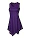 Made By Johnny MBJ WT671 Womens Summer Sleeveless Irregular Handkerchie Hem Loose Tunic Tops Flowy Blouses Shirt XXL Dark_Purple