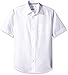 French Toast School Uniform Boys Short Sleeve Classic Dress Shirt, White, 14 Husky