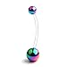 Ruifan 1PC Pregnancy Sport Maternity Flexible Bioplast Belly Navel Button Ring Retainer 14G 1 1/2Inch (38mm) - Rainbow