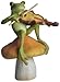 Top Collection Enchanted Story Fairy Garden Frog Playing Fiddle on Mushroom Outdoor Statue