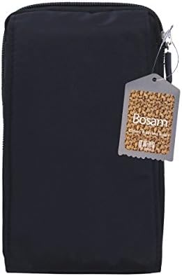 Bosam Multipurpose Nylon Cell phone Purse Bag Waterproof Case Pouch with Belt Loop and Zipper Wallet (Black)