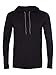 Anvil Lightweight Long-Sleeve Hooded T-Shirt (987AN)- BLACK/DARK GREY,XL