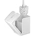iDesign Hideaway Compact Toilet Bowl Brush and Holder for Bathroom Storage - White
