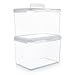 Komax Hikips Flour and Sugar Storage Containers | [Set-of-2] Large Rice, Sugar and Flour Canisters 22-Cups (179-oz) | Airtight Food Storage Containers | Microwave & Dishwasher Safe | BPA-Free Tritan…