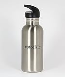 stoelzle Funny Hashtag 20oz Silver Water Bottle