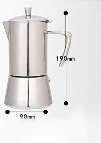 Kaffee Kessel 300ML 6-Tasse Edelstahl Stovetop Moka Espressomaschine Espressokocher Moka Pot Breit Bottom Home Hand… – Bild 4