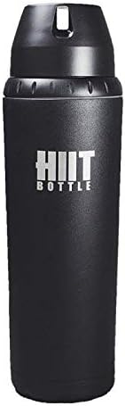 HIIT Bottle (Black. Stainless Steel Insulated Water Bottle with and Mixer (24 oz. BPA Free)