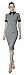 Marycrafts Women's Contrast Short Sleeve Collar Midi Dress Work Office
