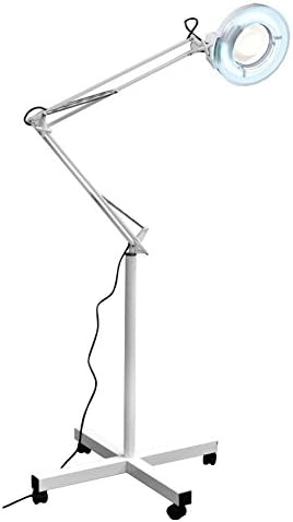 Eastmagic Facial Adjustable 5x Magnifying Lamp Standing Mag Light Wheels Base Beauty