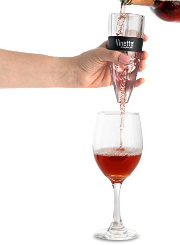 Vinetto Wine Aerator - Makes Your Wine Taste Better - Three Aerating Layers - Premium Wine Bottle Pourer for with Gift Travel Pouch & Drying Stand - Thumbnail 4