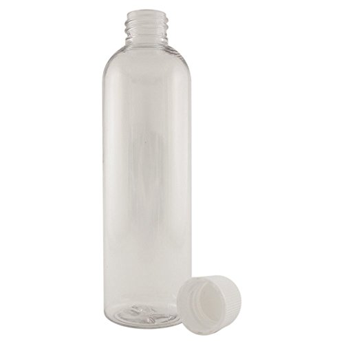 4 fl oz Clear Plastic Bottle with White Cap (24 Pack)