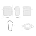 Airpods Accessories Set, Filoto Airpods Waterproof Silicone Case Cover with Keychain/Strap/Earhooks/Accessories Storage Travel Box for Apple Airpod (Upgrade White)thumb 4
