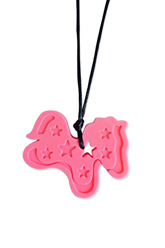 ChewAid Chew Pendant chewelry Pink Pony Training and Development Chew Necklace for,Sensory,Oral Motor, Anxiety, Autism, ADHD