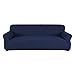 Obstal Stretch Spandex Sofa Cover, 3 Seat Couch Covers for Living Room, Non Slip Sofa Slipcover with Elastic Bottom, Navy Blue Sofa Couch Coverings Furniture Protector for Dogs, Cats, Pets, and Kids