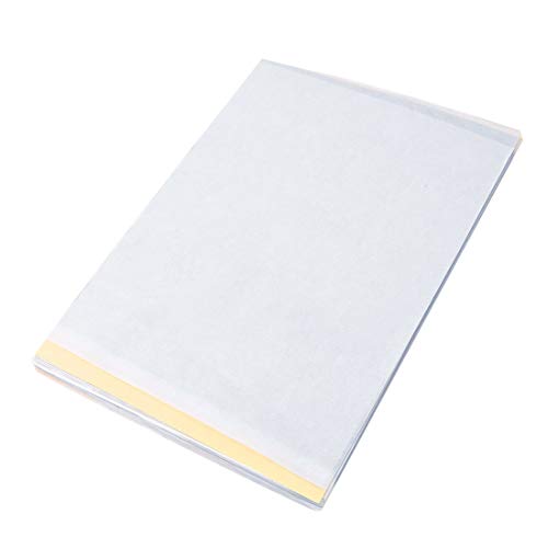100 Sheets A4 Size Tattoo Carbon Thermal Tracing Copy Stencil Body Transfer Paper Copier Tattoo Accessory - White,Purple,Black/Blue,Yellow