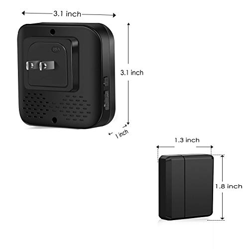 Door Sensor Wireless Alarm Chime Kit for Home/Office/Store, Coolqiya Doorbell Entry Alert System Operating at 600FT Range With 4 Volume Levels 52 Melodies, 3 Door Sensors + 2 Plug-in Receivers (Black)