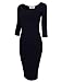 TAM WARE Womens Classic Slim Fit Bodycon Midi Dress TWCWD059-BLACK-US L