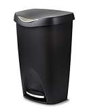 Umbra, Black Brim 13 Gallon Trash Lid-Large Kitchen Garbage Can with Stainless Steel Foot Pedal, Stylish and Durable