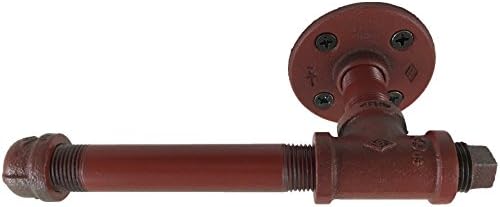 Urban Industrial Decor Pipe Toilet Paper Holder (Rustic Red)