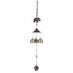 ACTLATI Retro Mini Elephant Wind Chime Metal Aeolian Bells Cute Animal Wind-bell Bell Home Yard Garden Door Hanging Decor Length 17.9"