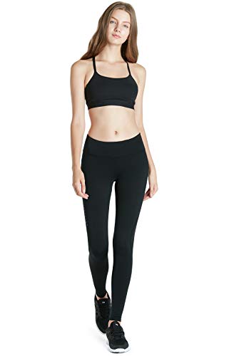 Tesla TM-XUL84-KLB_Medium Winter Thermal Running Fleece Lined Pants Cycling Tights w Rear Pocket XUL84