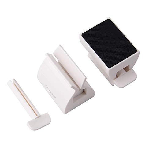 Rolling Tube Toothpaste Squeezer Toothpaste Seat Holder Stand for Bathroom Accessories-2pcs (White)