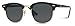 Polarized Clubmaster Classic Half Frame Semi-Rimless Rimmed Sunglasses, Thin Black / Gold Rimmed