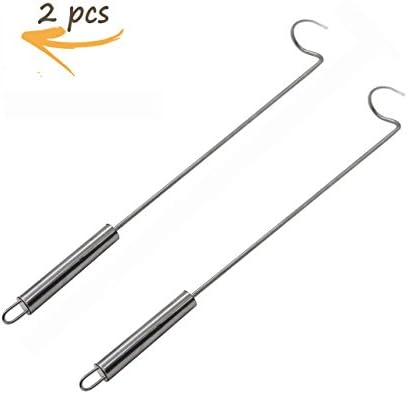 Oven accessories Pigtail Food Flipper Stainless Steel Meat Hooks Cooking Barbecue Turners Hooks For BBQ Steak,Tri-tips, Patties Sausages Ribs Chicken Breast Roasts Bacon Veggies and More (2)
