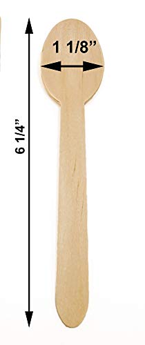 75 Disposable Wooden Spoons - Eco-Friendly, Compostable, Biodegradable - 100% All-Natural Birch - for Parties, Weddings and Holidays