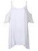 Women's Cold Shoulder Trumpet Sleeve Spaghetti Strap Dress Top