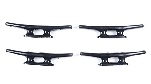 Thorn Boat Cleats 6 Inch,Dock Cleats Nylon with screws,Plastic Rope Cleat Black,Pack of 4