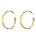 Tory Burch Pierced T Logo Hoop Earrings 16k Shiny Gold Plated 6196