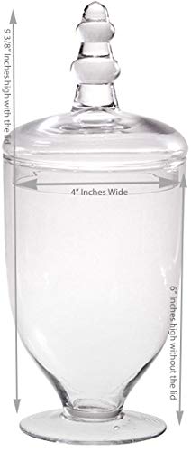 Palais Glassware Candy Jars Clear Glass Apothecary Bowls - Set of 3 - Wedding Candy Buffet Containers (Medium)