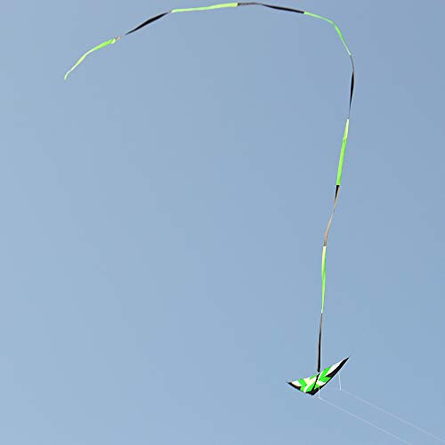 Kite Tail,Flat Ribbon Streamer Rainbow Multi Color (Green Black), 49 Feet