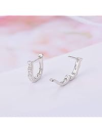 Sllaiss Set con Swarovski Zirconia Pendientes de aro para mujer plata de ley 925 Pendientes para orejas sensibles Huggie