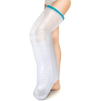 Doact Waterproof Adult Leg Cast Cover for Shower Bath, Cast Protector Keep Cast Bandage Dry, Watertight Cast Bag for Wound Knee Foot Ankle Orthopedic Boot - Full Leg Size 41 Inches