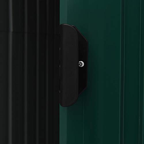 vidaXL Gartenhaus mit Regal 4 Lüftungsschlitzen Schiebetür Geräteschuppen Gartenschuppen Gerätehaus Garten Schuppen Grün 205x130x183cm Eisen – Bild 3