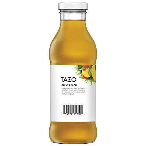 Tazo Iced Tea, Giant Peach, 13.8 Ounce Glass Bottles (Pack Of 8) on