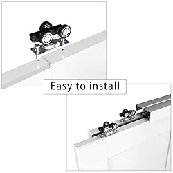 JUBEST Bypass Sliding Door Hardware 48", Aluminum