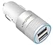 Dual Port 3.1A USB Car Charger Adapter for Apple iPhone 7/7Plus/6S/6SPlus/6/6Plus/5s/5c/5/4s/4, Apple iPad Pro/4/3/2/Mini/Air/2, Apple iPod, Samsung Galaxy S6/S5/S4/ S3/Tab 4 Smartphone (White)